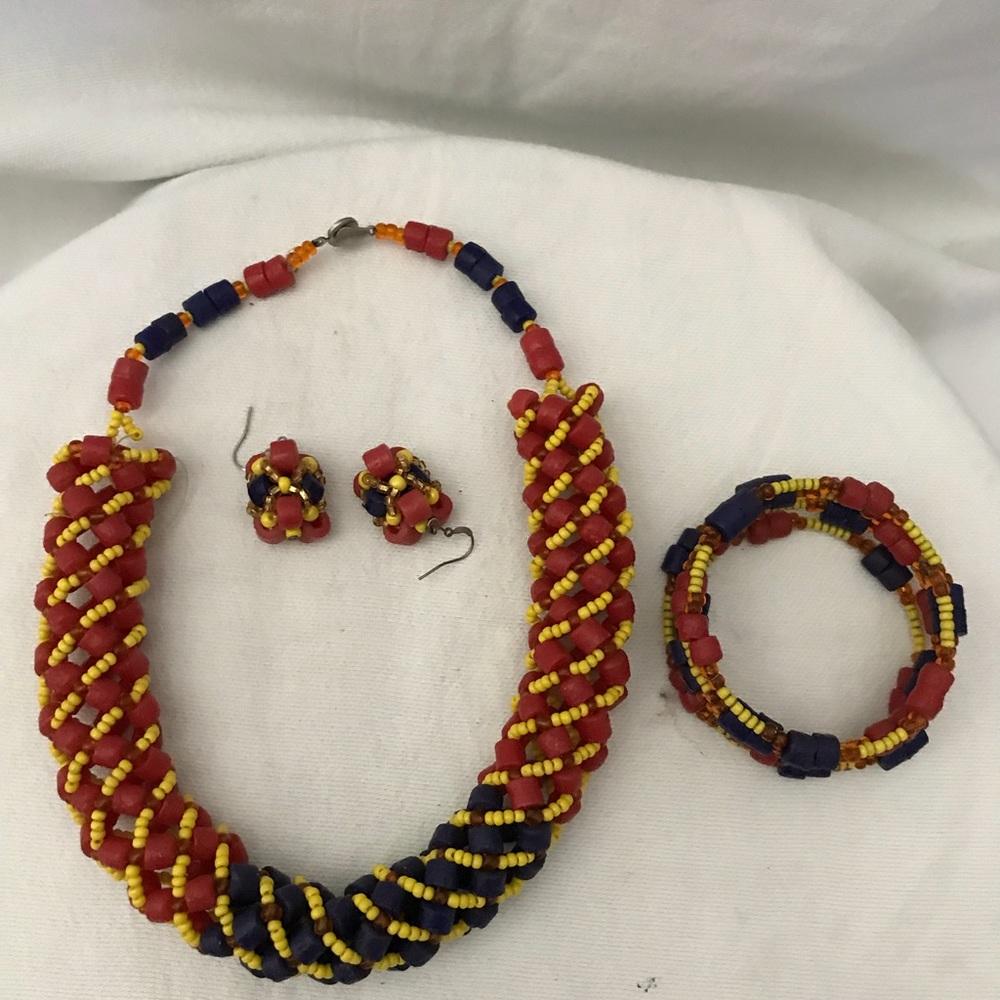 Hand crafted necklace  set made in Ghana